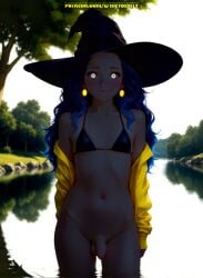 1boy ai_generated balls femboy meybekity otoko_no_ko penis trap witch witch_hat yaoi