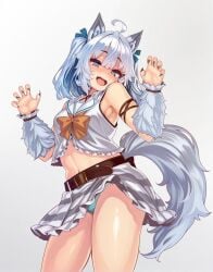 ai_generated cute female female_only kaifuku_jutsushi_no_yarinaoshi pixai pixiv redo_of_healer setsuna_(redo_of_healer) shiokonbu shiokonbu_art_style smiling visible_underwear wolf_ears wolf_girl wolf_tail
