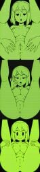 1girls 2025 ai_generated background breasts civitai d3rmal dot_eyes fallout fellatio_gesture female green_body green_hair green_theme half-closed_eyes holding_legs legs_up looking_at_viewer monochrome multiple_images naked naked_female open_mouth open_pussy pussy saturated seducing_viewer seductive short_hair sitting smiling spread_legs spread_pussy tagme tounge_out vault_girl