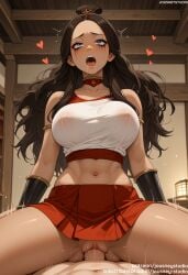 1boy ahe_gao ai_generated arm_guards armlet avatar_legends avatar_the_last_airbender bangs bare_shoulders black_hair blue_eyes blush bracer breasts brown_hair ceiling ceiling_light choker clitoris clothed_female clothed_sex clothing collarbone covered_nipples cowgirl_position crop_top dark_skin drooling erection female genital_fluids gloves heart indoors jewelry jousneystudio katara large_breasts long_hair makeup male midriff miniskirt navel nipples nude on_top open_mouth penis pleated_skirt pussy red_choker red_skirt rolling_eyes saliva sex shirt skirt sleeveless smile solo_focus spread_legs stomach straddling straight sweat teeth thighs toned vagina vaginal_juices vaginal_penetration