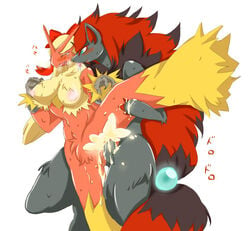 1boy 1girls anthro avian big_breasts bird blaziken blush breasts canine claws closed_eyes crying cum cum_inside drooling duo female female_blaziken female_pokemon femsub fox from_behind fur green_eyes hair japanese_text licking male male/female male_pokemon male_pokemon/female_pokemon male_zoroark maledom mammal nintendo nipples nude open_mouth penetration pokemon pokemon_(species) red_hair saliva sex smile spread_legs spreading straight sweat tears text tongue tongue_out video_games zoroark