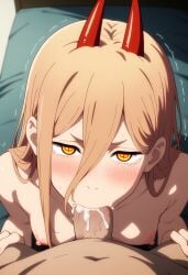 1boy 1boy1girl 1girls 2d aerolae ai_assisted ai_generated anime anime_style aroused bare_breasts bedroom blowjob blush breasts breasts_exposed chainsaw_man climax cock completely_nude completely_nude_female cum cum_drip cum_in_mouth cute day dick ejaculation enjoying erection execro female furrowed_brow half-closed_eyes hands_on_legs hi_res highres horns indoors irrumatio kneeling light_orange_hair long_hair looking_at_viewer male male_orgasm male_pov medium_breasts naked naked_female nipples novelai nude nude_female on_knees orange_eyes orange_hair orgasm penis penis_in_mouth pink_nipples pleasure pleasured pov power_(chainsaw_man) projectile_cum service sharp_teeth straight_hair sucking sucking_penis uncensored upper_body veiny_penis