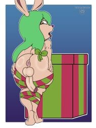 absurd_res anthro anus anus_focus ass balls big_butt big_penis christmas christmas_present digital_media_(artwork) erection final_fantasy fur genitals gift hair hi_res holidays linyxart male mammal moogle moogle_(character) mu_(goodmogmooglemu) nude penis sex short_stack simple_background size_difference smaller_male solo square_enix tail