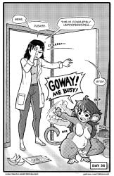 1bit-deviant anthro banana belly belly_button black_and_white cameltoe crouching crouching_female experiment female female_focus female_masturbation female_only fur fur_growth hair_down human_to_feral insertion labcoat laboratory large_ears masturbation mental_regression mental_transformation messy_hair mind_alteration monkey monkey_feet monkey_tail naked naked_female nipples original_character page_4 post_transformation round_belly sequence_parts shortstack shrinking small_breasts tail tail_growth thick_thighs thighs tired_expression transformation unashamed vagina vaginal_penetration visible_pussy weight_gain wide_hips wide_thighs