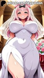 1girls 2025 ai_assisted ai_generated anime artist_name bangs big_belly big_breasts big_chest blue_eyes blunt_bangs blush bouquet breasts bridal_veil bride bust busty chest clothed_female dress earrings eyebrows_visible_through_hair female female_focus female_only flower fujiwara_chika gloves hair_flower hi_res high_quality high_resolution highres holding_bouquet indoors jewelry kaguya-sama_wa_kokurasetai_~tensai-tachi_no_renai_zunousen~ large_breasts long_hair looking_at_viewer patreon patreon_username pink_flower pink_hair pink_rose pov purple_rose rose skypassion smile solo stable_diffusion strapless_dress veil watermark wedding_dress wedding_veil white_flower white_gloves white_rose
