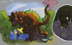 anal anal_sex animal_genitalia animal_penis anthro anthro_on_anthro anthro_penetrated anthro_penetrating anthro_penetrating_anthro anus ass_up balls biped black_body black_fur blep blue_body blue_fur brown_body brown_fur canid canine canine_genitalia canine_penis canis cutaway cuteconfy digital_drawing_(artwork) digital_media_(artwork) doggy_style duo ear_piercing erection exhausted fluffy from_behind_position fur generation_4_pokemon genital_piercing genitals hi_res humping knot male male/male male_penetrated male_penetrating male_penetrating_male mammal nintendo nude on_ground outside outside_sex pawpads paws penetration penile penile_penetration penis penis_in_ass penis_piercing piercing pinned pinned_to_ground plant pokemon pokemon_(species) raised_tail sex shaking sheath shinx shrub signature slim small_waist star_the_shinx tail thrusting tongue tongue_out trembling tuft wolf