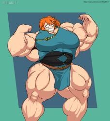 boku_no_hero_academia clenched_teeth huge_muscles hyper_muscles itsuka_kendou kendou_itsuka large_chest muscular my_hero_academia orange_hair riseart77
