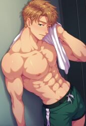 ai_generated bara camp_buddy male male_focus male_only snackji yaoi yoshinori_nagira