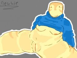 bottomless cuntboy forsaken_(roblox) healed_scars lifted_shirt newb nipples nipples_outside noob noob_(forsaken) noob_(roblox) open_legs presenting_pussy roblox roblox_game robloxian sona sweater tagme winking_at_viewer