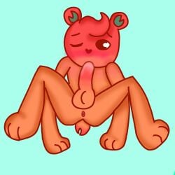asshole autofellatio blushcrunch_studio candykitties femboy flavor_frenzy gay oral_masturbation penis pepper_(flavor_frenzy) red_fur roblox roblox_game self_sucking self_upload simple_background solo_male tagme
