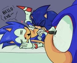 2011x ankifun eating_pussy exe_(revie) faker_(revie) genital_fluids interrupted on_bed oral oral_penetration pleasure_face pussy_juice pussy_juice_drip rewrite_(sonic.exe) shocked_expression sonic.exe sonic.exe_(series) sonic_(series) spread_legs sweat thighhighs vaginal_fluids