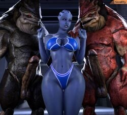 3d 3d_(artwork) alien asari balls big_breasts big_penis bioware blue_body bra breasts clothing digital_media_(artwork) electronic_arts female genitals group hi_res huge_cock humanoid imminent_sex krogan liara_t'soni lips male male/female mass_effect navel panties penis pseudo_hair smitty34 tentacle tentacle_hair thick_thighs thong trio underwear wide_hips