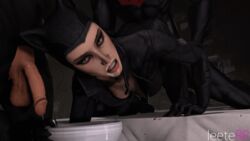 2boys 3d animal_ears animated balls batman batman:_arkham_city batman_(series) batman_(terry_mcginnis) batman_beyond bent_over bodysuit catwoman catwoman_(arkham) catwoman_(arkham_city) cleavage clothed_sex cum cum_drip cum_on_face cum_on_hand dc dc_comics dick_grayson doggy_style from_behind helmet leeterr looking_at_viewer looking_back makeup male male/female nightwing open_mouth penis selina_kyle source_filmmaker straight terry_mcginnis video_game watermark