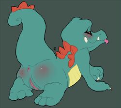 all_fours anus blush childish-adultery female female_only nude pokemon pussy raised_tail solo tagme tail totodile