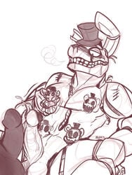 2015 2boys animatronic erection five_nights_at_freddy's freddles gay kayla-na machine male male_only mechanical monochrome nightmare_bonnie nightmare_freddy penis robot video_games yaoi