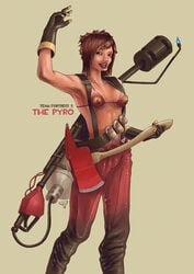 axe clothing color female female_only fempyro flamethrower human pyro pyro_(team_fortress_2) rule_63 solo team_fortress_2