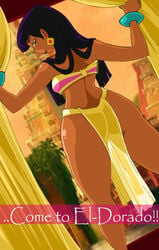 1girls ass black_hair chel dark-skinned_female dark_skin dat_ass female loincloth pelvic_curtain see-through sheer shonuff solo the_road_to_el_dorado