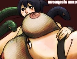 1girls belt big_breasts breasts curvy female female_only liquidxlead mitarashi_anko naruto navel plump snake solo