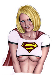 alex_miranda blonde_female blonde_hair blue_eyes breasts dc dc_comics female hair linda_danvers looking_at_viewer navel supergirl superman_(series) underboob white_female