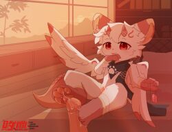 a_bad_blood anthro bodily_fluids detailed_background dragon duo feet female foot_fetish foot_play footjob fur furred_dragon furred_scalie genital_fluids genitals hi_res humanoid_genitalia humanoid_penis humanoid_pussy kemono male male/female mythological_creature mythological_scalie mythology penis pussy scalie sex sex_toy smile solo_focus vibrator