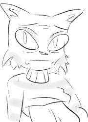1girls 2025 aged_up anthro big_breasts big_eyes biped black_and_white breasts bust_portrait cheek_tuft clothed clothing digital_drawing_(artwork) digital_media_(artwork) domestic_cat elderly elderly_anthro elderly_female eyebrows facial_tuft felid feline felis female female_only fran_(litterbox_comics) fur fur_tuft gilf granny inner_ear_fluff iris litterbox_comics looking_at_viewer mammal mature mature_anthro mature_female mature_woman messy_fur monochrome mouth_closed no_pupils old old_woman partially_clothed partially_clothed_anthro partially_clothed_female pattern_clothing pattern_sweater pattern_topwear pointy_ears portrait prick_ears raised_clothing raised_sweater raised_topwear sad sagging_breasts sketch solo solo_female striped_clothing striped_sweater striped_topwear stripes sweater thin_eyebrows three-quarter_view topwear tuft turtleneck unknown_artist webcomic