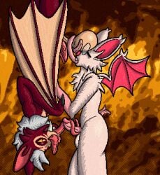 2_penises 69_position animal_genitalia animal_penis anthro anthro_on_anthro balls bat big_balls chest_tuft digital_media_(artwork) duo eyewear fangs fellatio flying_fox fur genitals glasses hemipenes humanoid_genitalia humanoid_penis long_tongue male male/male mammal megabat multi_genitalia multi_penis noodlybat nude oral orange_eyes penile penis pink_body pink_fur pixel_(artwork) red_body red_fur rezzybat sex simple_background spectacled_flying_fox tapering_penis teeth tongue tongue_around_balls tongue_around_penis tongue_out tongue_out_fellatio tonguejob tuft upside-down upside_down_fellatio wings
