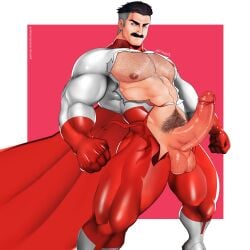 abs balls bara biceps big_balls big_penis daddy dilf drconejo06 erection facial_hair invincible invincible_(comics) invincible_(tv_series) male male_nipples male_only manly mature_male moustache muscular muscular_male nipples nolan_grayson omni-man pecs penis