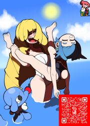 advertisement ecchigrill lana_(pokemon) lusamine_(pokemon) nintendo pokemon pokemon_sm qr_code stickerhentai stickerhentai.com