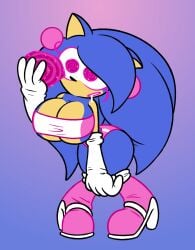 big_breasts drooling frost-lock holding_object hypnosis mind_control pink_eyes rule_63 sonic_(series) sonic_the_hedgehog tagme thick_thighs