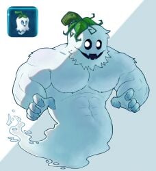 1boy abs bara barazoku beard big_pecs claws gay genderswap_(ftm) ghost ghost_pepper_(pvz) plant_humanoid plants_vs_zombies popcap_games pvz rule_63 simple_background solo_male