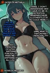 abs ai_generated alternate_costume aqua_hair armchair artist_name averting_eyes bare_arms bare_shoulders black_bra black_panties blue_eyes blue_hair blush bow bow_bra bow_panties bra breasts byleth_(female)_(fire_emblem) byleth_(fire_emblem) byleth_(fire_emblem)_(female) caption captioned chair cleavage closed_mouth collarbone comic computer couch cowboy_shot desk embarrassed english_text engrish_text feet_out_of_frame female fire_emblem fire_emblem:_three_houses floral_print frilled_bra green_hair groin hair_between_eyes implied_yuri indoors keyboard_(computer) lace lace-trimmed_bra lace-trimmed_panties lace_bra lace_panties lace_trim laptop large_breasts leaning_back lingerie livestream long_hair looking_at_viewer looking_to_the_side lying manga medium_breasts medium_hair meitabuu midriff monitor muscular muscular_female navel nintendo nose_blush office office_chair on_back on_chair on_couch panties parted_lips patreon_logo patreon_username profanity ranguage reclining short_hair sidelocks sideways_glance sitting solo speech_bubble sticky_note stomach sweat sweatdrop swivel_chair talking text_focus thick_thighs thighs toned turning_head twitter_strip_game_(meme) underwear underwear_only very_sweaty watermark web_address wet window