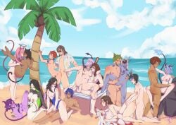 11girls 6males beach big_breasts bikini black_hair blue_hair carrying carrying_partner completely_naked completely_nude digital_art exhibitionism fucking futa_on_female futanari futanari_penetrating group group_sex horns kissing kissing_while_penetrated lesbian_sex naked naked_female nude nude_female nude_male orgy orgy_sex palm_tree purple_hair ragoldcat reverse_cowgirl_position sand scissoring sex shiny_skin small_breasts small_tits spread_legs sunglasses tails tanned_skin yuri yuri