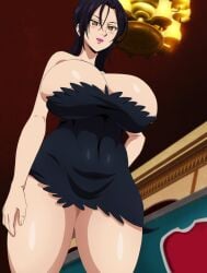 1girls big_breasts black_dress black_hair breasts breasts_focus dratvan dress fat_breasts female female_focus female_only gold_eyes kodansha lips long_hair merlin_(nanatsu_no_taizai) nanatsu_no_taizai official_art official_artwork official_artwork_edit plump_breasts shoulder_length_hair shounen_jump solo solo_female solo_focus studio_deen the_seven_deadly_sins voluptuous voluptuous_female wide_hips
