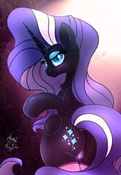 2014 ass dark_persona equine female friendship_is_magic horn horse joakaha mammal my_little_pony nightmare_rarity pony pussy rarity_(mlp) straight_hair unicorn