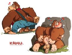 2025 absurd_res anthro anus ape ass backsack balls bedroom_eyes bent_over big_balls big_butt big_penis blush bottomwear bottomwear_pull breath clothed clothed/nude clothing clothing_pull crouching donkey_kong donkey_kong_(character) donkey_kong_(dkbananza) donkey_kong_(series) donkey_kong_bananza donkey_kong_in_overalls erection feet foreskin fur genitals glans gorilla grass hand_on_butt haplorhine heart_symbol hi_res humanoid_genitalia humanoid_penis kamudragon kneeling looking_at_viewer looking_back looking_back_at_viewer male mammal motion_lines musclegut muscular muscular_anthro muscular_male narrowed_eyes necktie nintendo nude open_mouth pants pants_pull penis perineum plant presenting presenting_hindquarters primate rear_view rock saggy_balls seductive signature simple_background smile soles solo spread_butt spreading standing suspenders teeth text thick_arms topless topless_anthro topless_male tuft uneven_balls unretracted_foreskin unzipped url vein white_background zipper