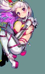 big_ass big_breasts blue_eyes bunny_ears bunny_girl bunny_tail bunnysuit chains huge_breasts huge_thighs onono_imoko pink_eyes pink_hair purple_hair thighs thorns white_hair