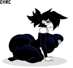 1girls 5_fingers all_fours ass bare_shoulders big_ass big_breasts black_hair bodysuit breasts bubble_butt clothed clothing curvy earrings evrc eyelashes female female_only fondling_breast goth grabbing_own_breast hourglass_figure human kylee_(evrc) light-skinned_female light_skin looking_at_viewer meaty_ass oc on_knees original original_character red_eyes side_view skintight skintight_bodysuit solo tagme tattoo thick_thighs tied_hair voluptuous white_body white_skin