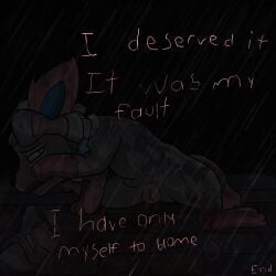 absurd_res abused after_rape after_sex bodily_fluids canid canine canis city comic cookie crying domestic_dog eevee eeveelution fairy female food generation_1_pokemon generation_6_pokemon genitals hi_res mammal night nintendo nude pokemon pokemon_(species) poofythedragon pussy raining sad series_(disambiguation) storm story street sylveon tears trauma victim water wounded