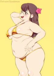 character_request chubby cloudxmoe fat_girl fat_woman golden_bikini golden_week original original_character tagme