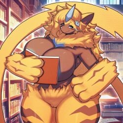 aurora_(nbanoob) big_breasts breasts cleavage female furry huge_breasts orangedog pokemon pokemon_(species) tagme thick_thighs wide_hips zeraora