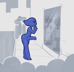 1boy 2025 audience balls barefoot being_watched casual casual_exposure casual_nudity completely_nude elemental elemental_creature elemental_humanoid erection fully_naked fully_nude hand_on_chin hidro_(nekuzx) looking male male_focus male_only naked naked_male nekuzx nude nude_male nudity oc original_character penis public public_exposure public_indecency public_nudity street water_elemental window