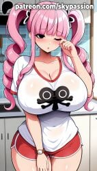 1girls 2025 ai_assisted ai_generated anime artist_name bangs big_breasts big_chest blush braless breasts bust busty chest cleavage collarbone cowboy_shot curvy drill_hair eyebrows_visible_through_hair female giant_breasts heavy_breasts hi_res high_quality high_resolution highres huge_boobs huge_breasts indoors jewelry large_breasts locker long_hair massive_boobs massive_breasts multicolored_hair nail_polish no_bra no_legwear one_piece open_mouth patreon patreon_username perona pink_hair plump red_shorts see-through shirt shorts sidelocks skirt skypassion solo stable_diffusion thick_thighs thighs twin_drills twintails watermark wet wet_clothes white_shirt