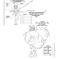 1:1 2020 accident anthro belly big_belly big_breasts breast_vore breasts clothing digestion english_text female female_pred footwear frakass gameplay_mechanics genitals group hi_res huge_breasts monochrome nipples nude nude_female oral_vore overweight pussy shoes simple_background teleport text vore white_background