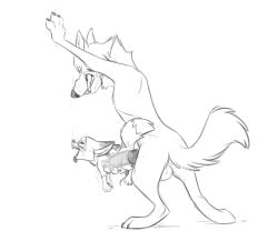 adult_on_young against_wall age_difference anal anal_sex anthro anthro_on_anthro canid canine cub cum cum_in_ass cum_inside disney fox genital_fluids hands-free large_insertion male male/male male_cub male_only male_penetrating mammal nick_wilde penis red_fox sex size_difference the_giant_hamster wolf young zootopia