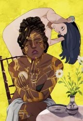 2girls after_sex age_difference arcane caitlyn_kiramman female makeup mel_medarda no_sex omy-chan wholesome yuri