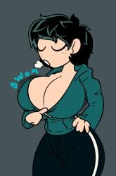 big_breasts female_deku frost-lock izuku_midoriya rule_63 sigh thick_thighs