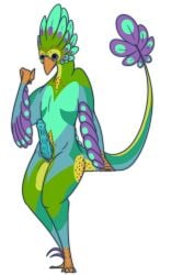 4_toes alpha_channel animal_genitalia animal_penis anthro beak blue_penis closed_smile erection feathers feet genitals hi_res male mouth_closed multicolored_body multicolored_feathers nude penis purple_eyes simple_background smile solo spots tail tail_tuft toes transparent_background tuft unknown_artist unknown_species