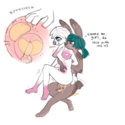 anthro belly belly_inflation belly_press big_nose blue_eyes blush blushy blushy_(artist) bodily_fluids duo embarrassed female genital_fluids genitals hair hand_behind_back hand_on_belly hands_behind_back immobilization inflation karamel_rabbit male male/female nipples omorashi peeing peeing_inside peeing_together penetration penile penile_penetration penis penis_in_pussy ponytail rabbit_ears romantic romantic_couple romantic_sex sequence sitting_on_penis speech_bubble urine urine_in_pussy urine_inflation urine_pool urine_stream vaginal_penetration vaginal_penetration watersports yoshiko_bunny