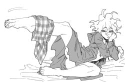 ass bored boxers danganronpa danganronpa_2:_goodbye_despair leg_up legs_apart legs_spread male male_focus male_only nagito_komaeda solo solo_focus solo_male spread_legs underwear_around_one_leg uurin