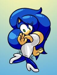 big_breasts frost-lock heels rule_63 sonic_(series) sonic_the_hedgehog thick_thighs white_dress